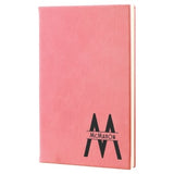 Pink with Black Engraving Journal with Lined Notepad - Laser Engraved Leatherette
