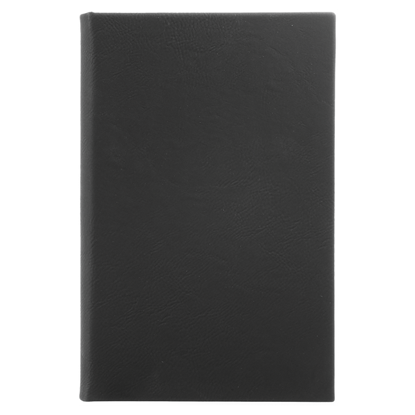 Black with Silver Engraving Journal with Lined Notepad - Laser Engraved Leatherette