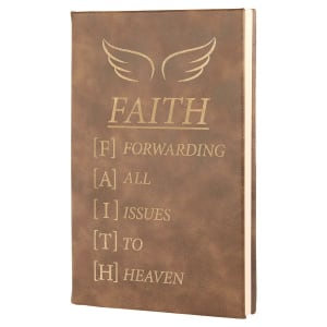 Rustic with Gold Engraving Journal with Lined Notepad - Laser Engraved Leatherette