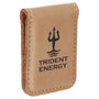 Light Brown with Black Engraving Money Clip - Laser Engraved Leatherette