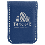 Blue with Silver Engraving Money Clip - Laser Engraved Leatherette