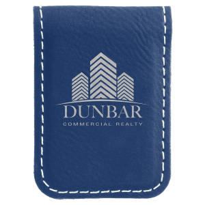 Blue with Silver Engraving Money Clip - Laser Engraved Leatherette