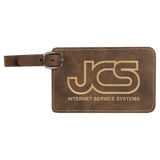 Rustic with Gold Engraving Luggage Tag - Laser Engraved Leatherette