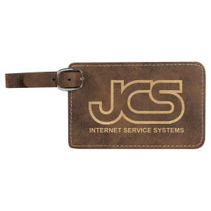 Rustic with Gold Engraving Luggage Tag - Laser Engraved Leatherette