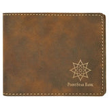Rustic with Gold Engraving Bifold Wallet - Laser Engraved Leatherette