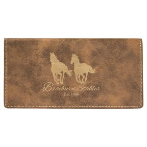Rustic with Gold Engraving Checkbook Cover - Laser Engraved Leatherette