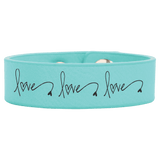 Teal Youth Cuff Bracelet - Laser Engraved Leatherette