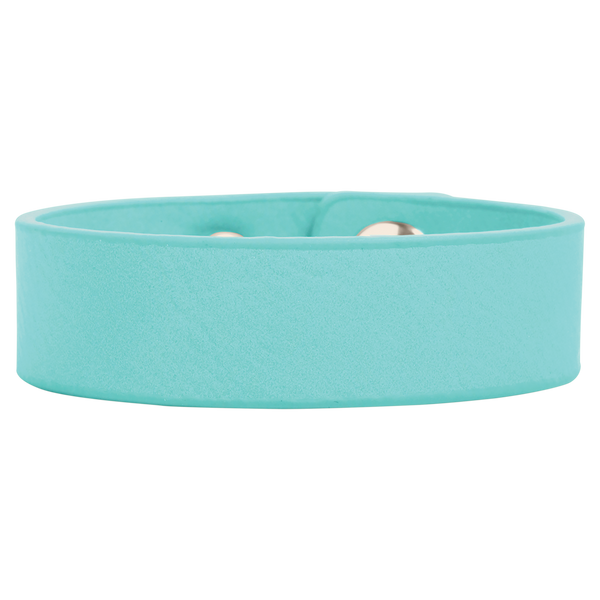 Teal Youth Cuff Bracelet - Laser Engraved Leatherette