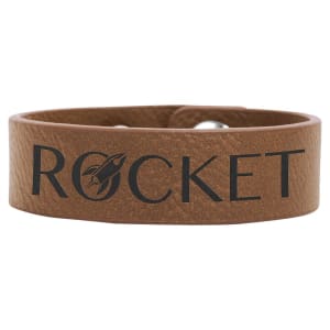 Dark-Brown Youth Cuff Bracelet - Laser Engraved Leatherette