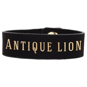 Black with Gold Engraving Youth Cuff Bracelet - Laser Engraved Leatherette
