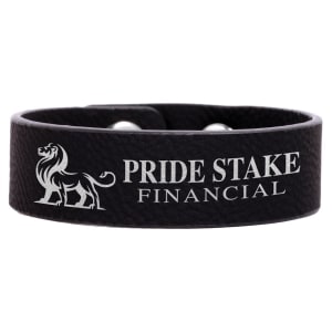 Black with Silver Engraving Youth Cuff Bracelet - Laser Engraved Leatherette