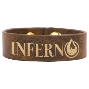 Rustic with Gold Engraving Youth Cuff Bracelet - Laser Engraved Leatherette