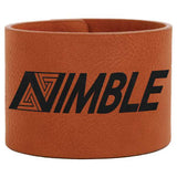 Rawhide with Black Engraving Cuff Bracelet - Laser Engraved Leatherette