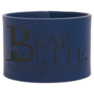 Blue with Black Engraving Cuff Bracelet - Laser Engraved Leatherette