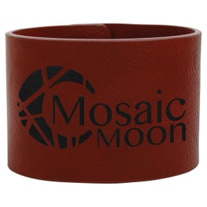 Rose with Black Engraving Cuff Bracelet - Laser Engraved Leatherette