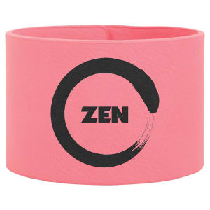Pink with Black Engraving Cuff Bracelet - Laser Engraved Leatherette