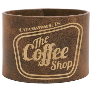 Rustic with Gold Engraving Cuff Bracelet - Laser Engraved Leatherette