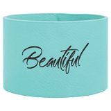 Teal with Black Engraving Cuff Bracelet - Laser Engraved Leatherette