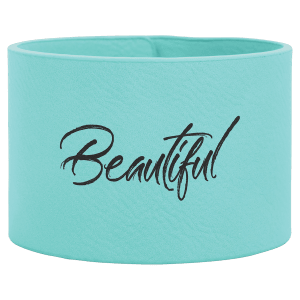 Teal with Black Engraving Cuff Bracelet - Laser Engraved Leatherette