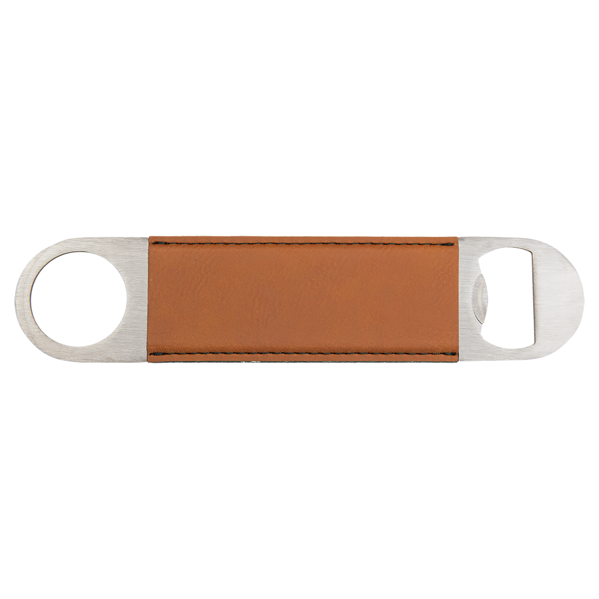 Rawhide with Black Engraving Bottle Opener - Laser Engraved Drinkware
