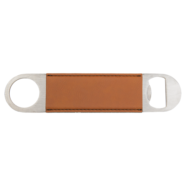 Rawhide with Black Engraving Bottle Opener - Laser Engraved Drinkware
