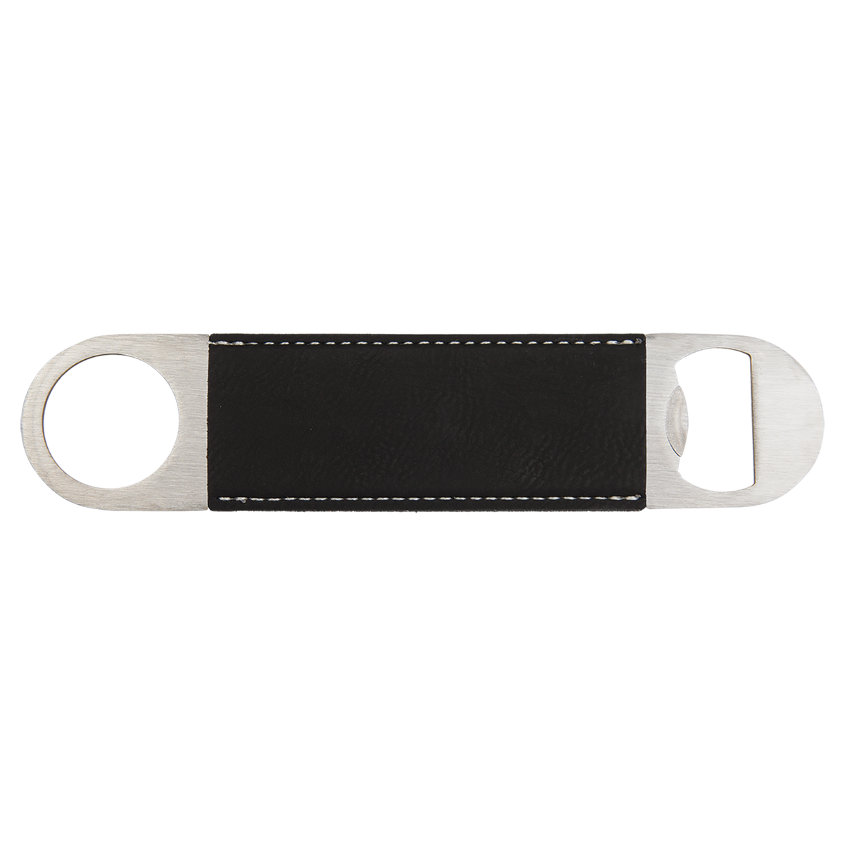 Black with Silver Engraving Bottle Opener - Laser Engraved Drinkware