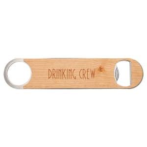 Wood Veneer-Wood Bottle Opener with Silicone Grip - Laser Engraved Drinkware