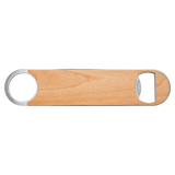 Wood Veneer-Wood Bottle Opener with Silicone Grip - Laser Engraved Drinkware