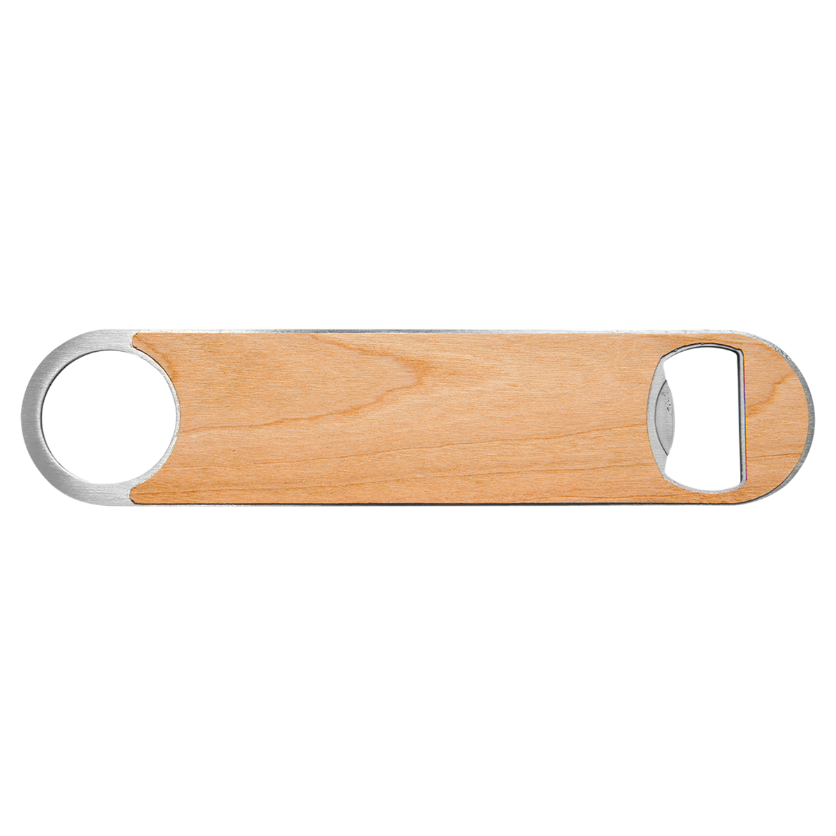 Wood Veneer-Wood Bottle Opener with Silicone Grip - Laser Engraved Drinkware