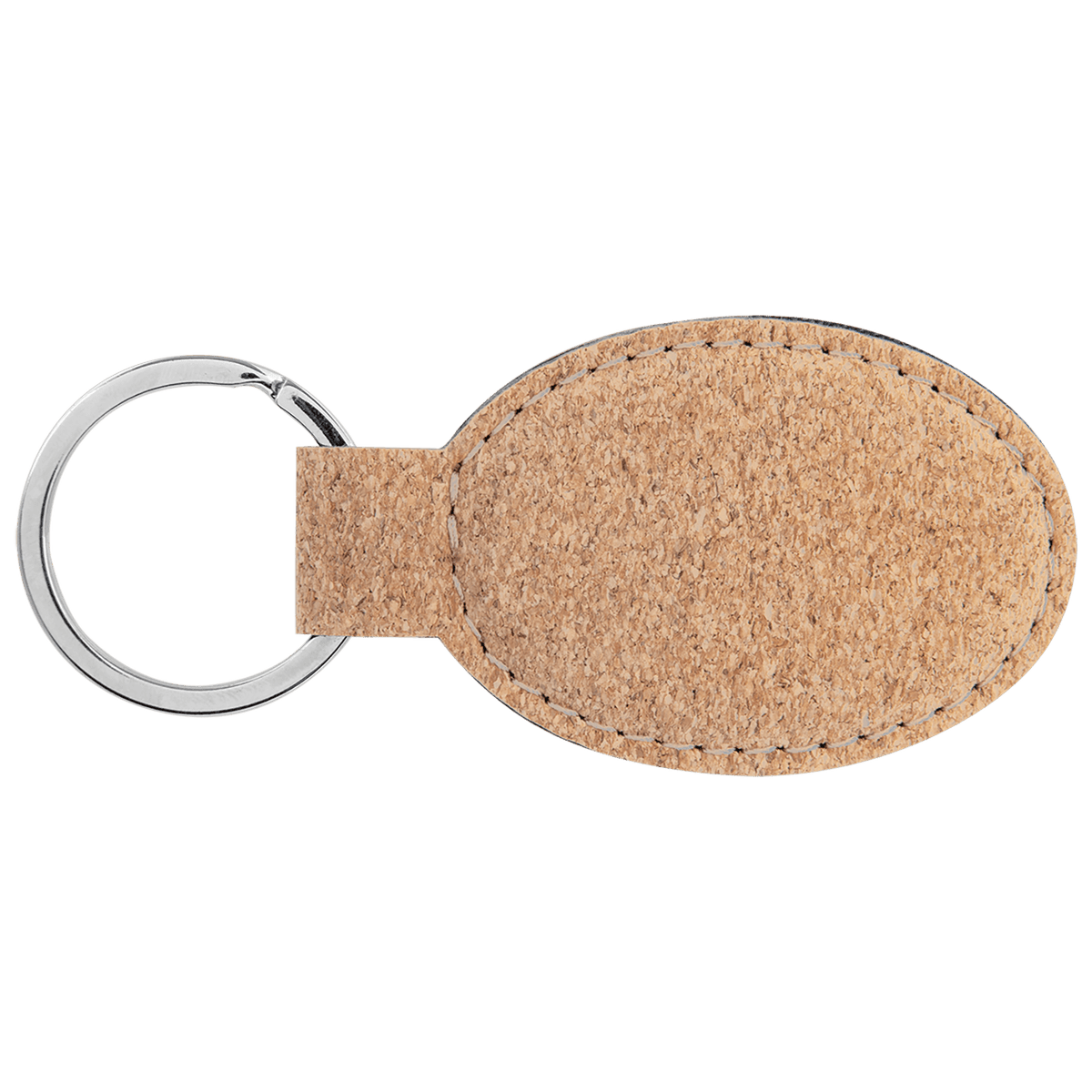 Oval Keychain - Laser Engraved Leatherette