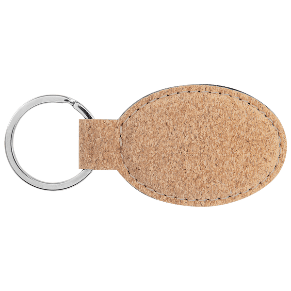 Oval Keychain - Laser Engraved Leatherette