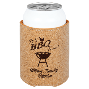 Cork with Black Engraving Beverage Holder - Laser Engraved Corporate Gift