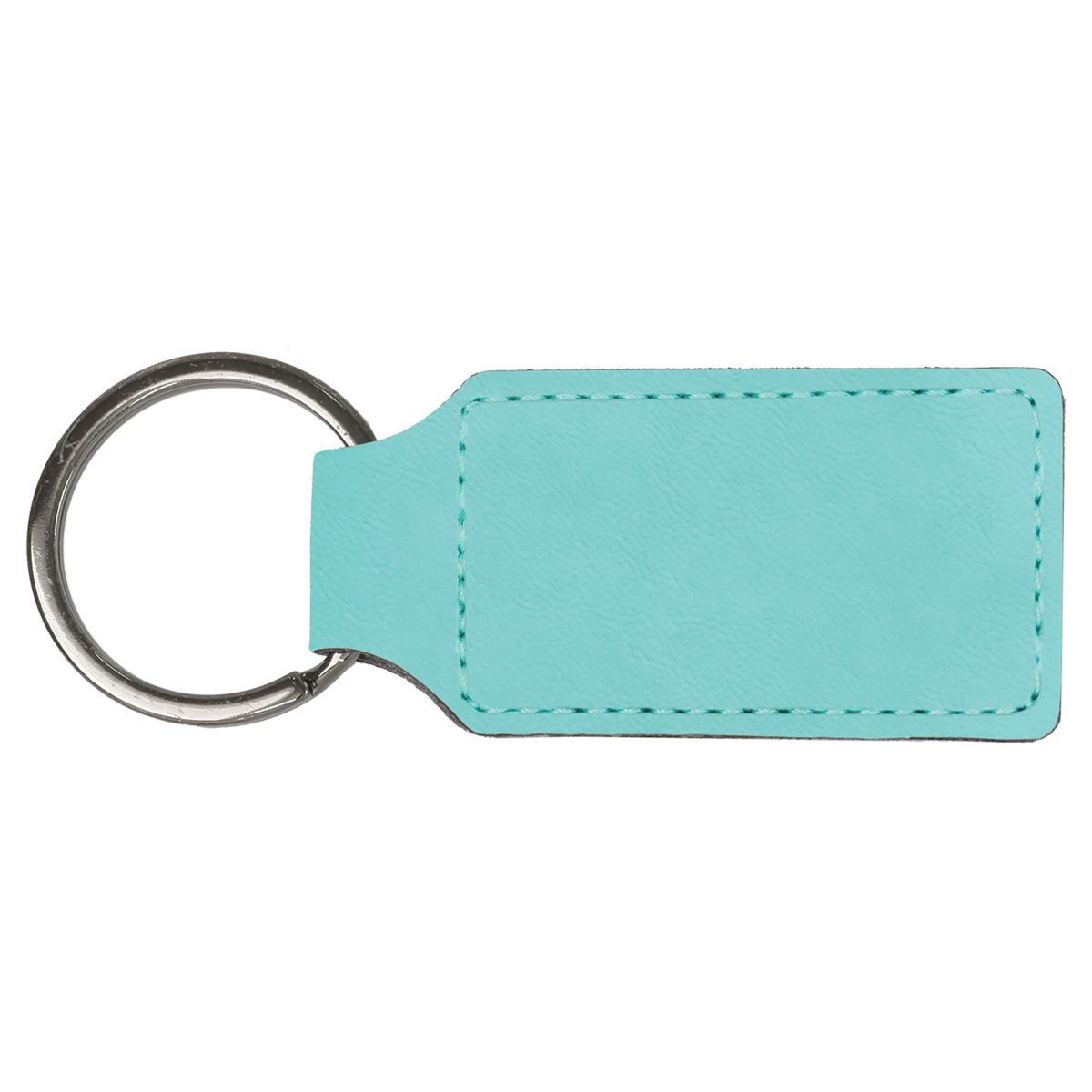 Teal with Black Engraving Rectangle Keychain - Laser Engraved Leatherette
