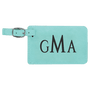 Teal with Black Engraving Luggage Tag - Laser Engraved Leatherette
