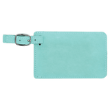 Teal with Black Engraving Luggage Tag - Laser Engraved Leatherette