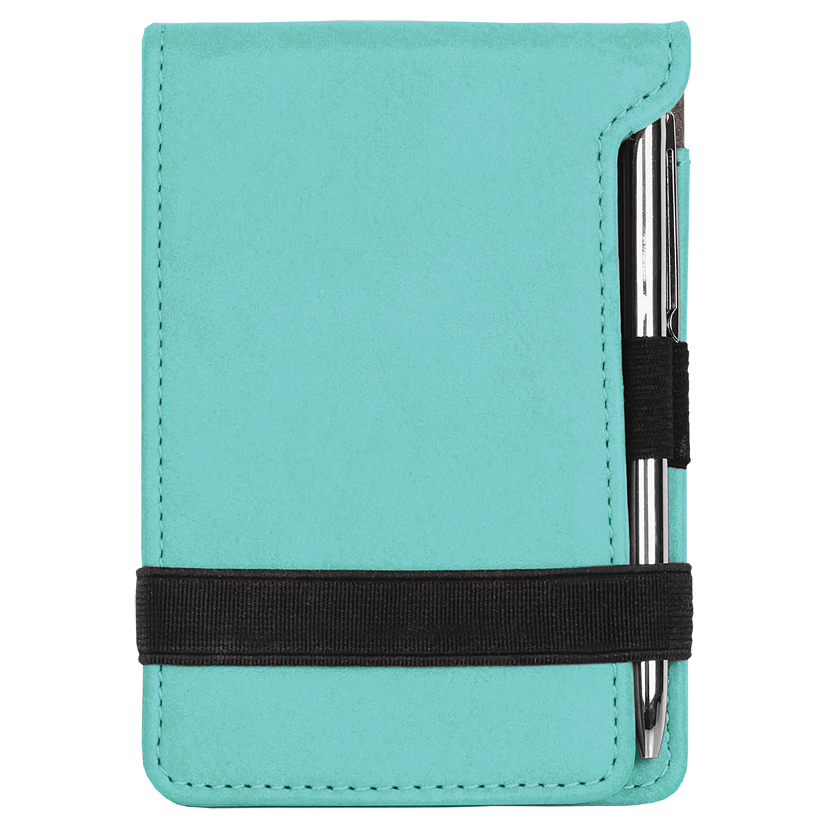Teal with Black Engraving Mini Notepad with Pen - Laser Engraved Leatherette