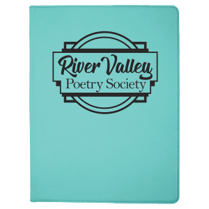 Teal with Black Engraving Portfolio with Notepad - Laser Engraved Leatherette