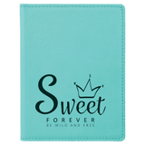 Teal with Black Engraving Passport Holder - Laser Engraved Leatherette