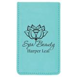 Teal with Black Engraving 7-Piece Manicure Gift Set - Laser Engraved Leatherette