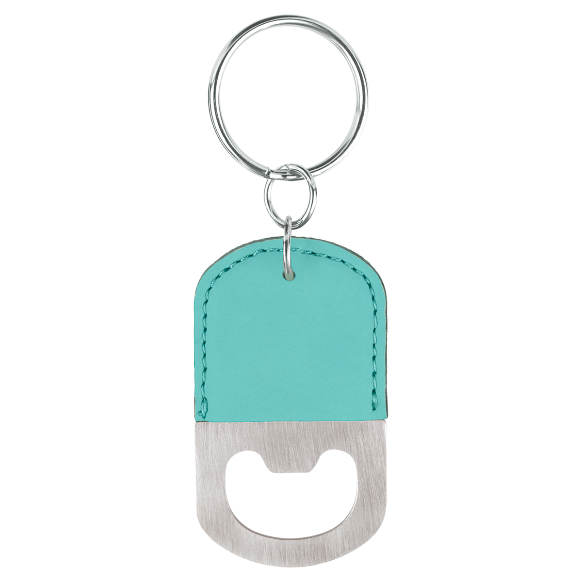 Teal with Black Engraving Bottle Opener Keychain - Laser Engraved Drinkware
