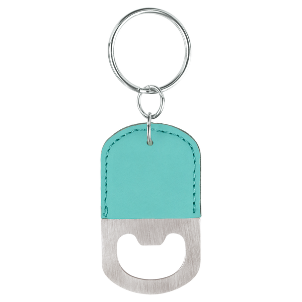 Teal with Black Engraving Bottle Opener Keychain - Laser Engraved Drinkware