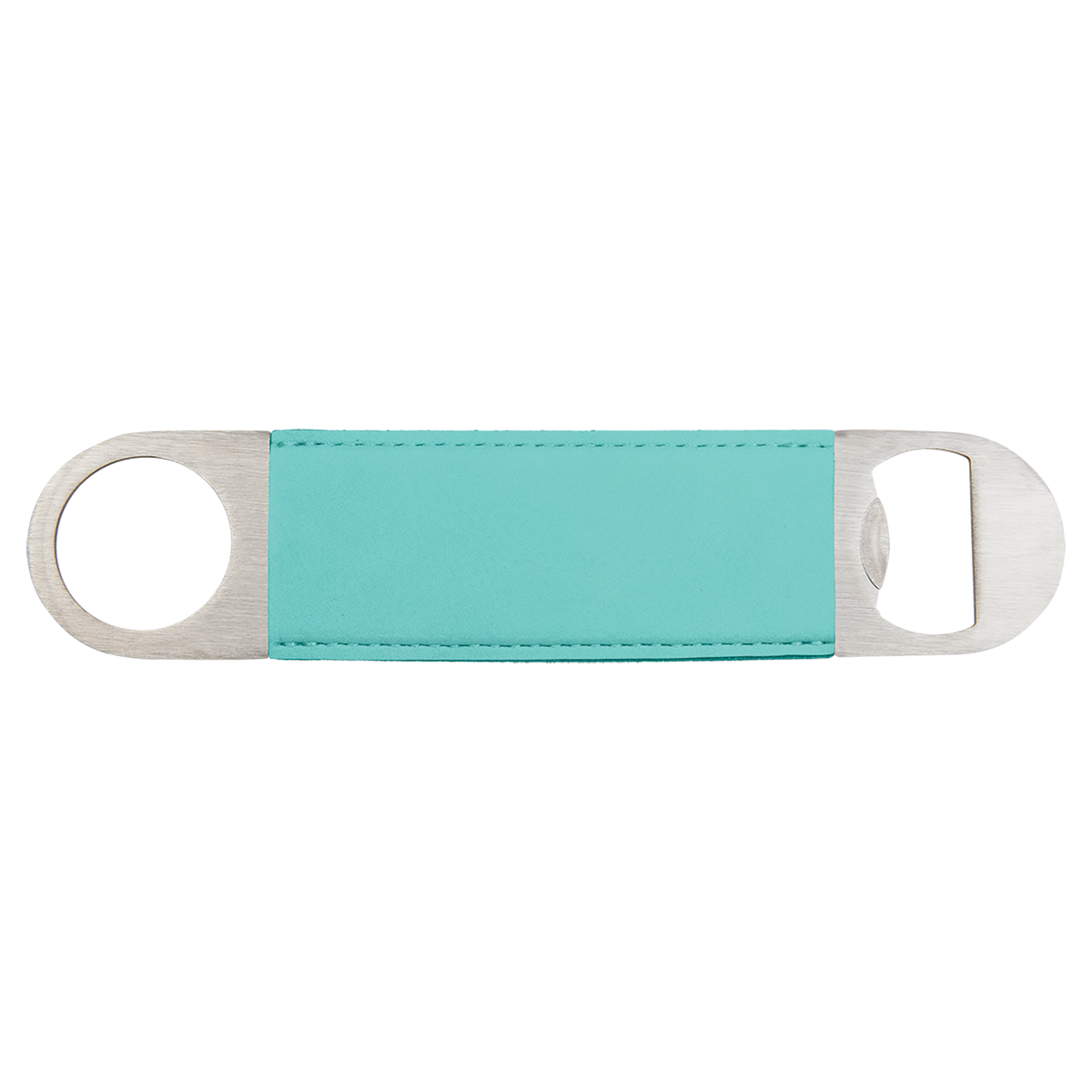 Teal/Black/Silver Bottle Opener - Laser Engraved Drinkware