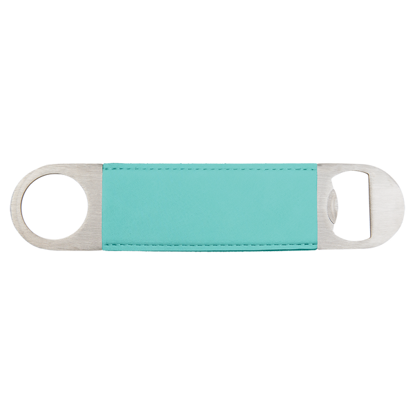 Teal/Black/Silver Bottle Opener - Laser Engraved Drinkware