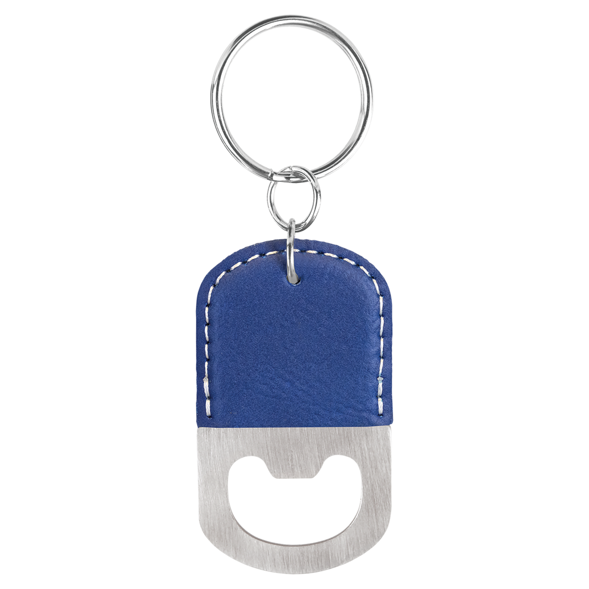 Blue with Silver Engraving Bottle Opener Keychain - Laser Engraved Drinkware