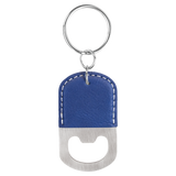 Blue with Silver Engraving Bottle Opener Keychain - Laser Engraved Drinkware