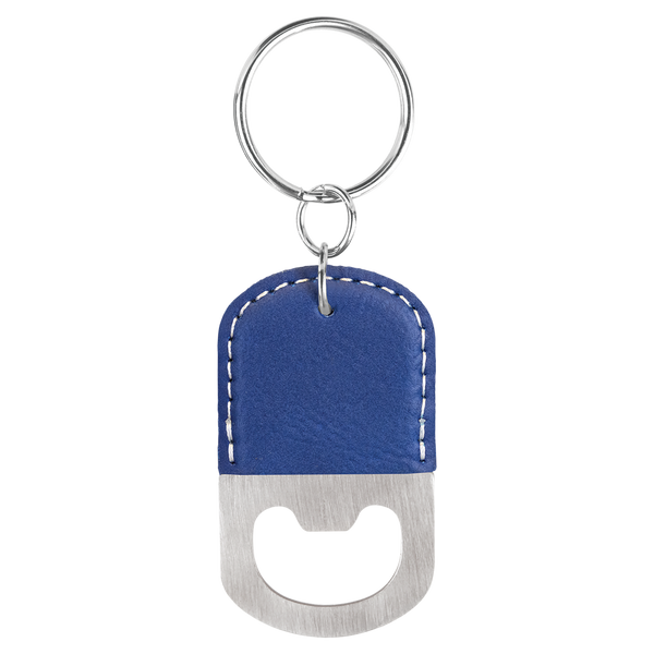 Blue with Silver Engraving Bottle Opener Keychain - Laser Engraved Drinkware