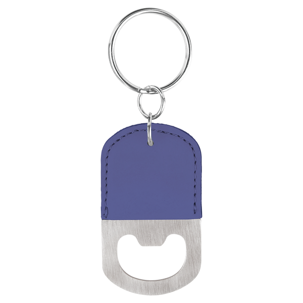 Purple with Black Engraving Bottle Opener Keychain - Laser Engraved Drinkware