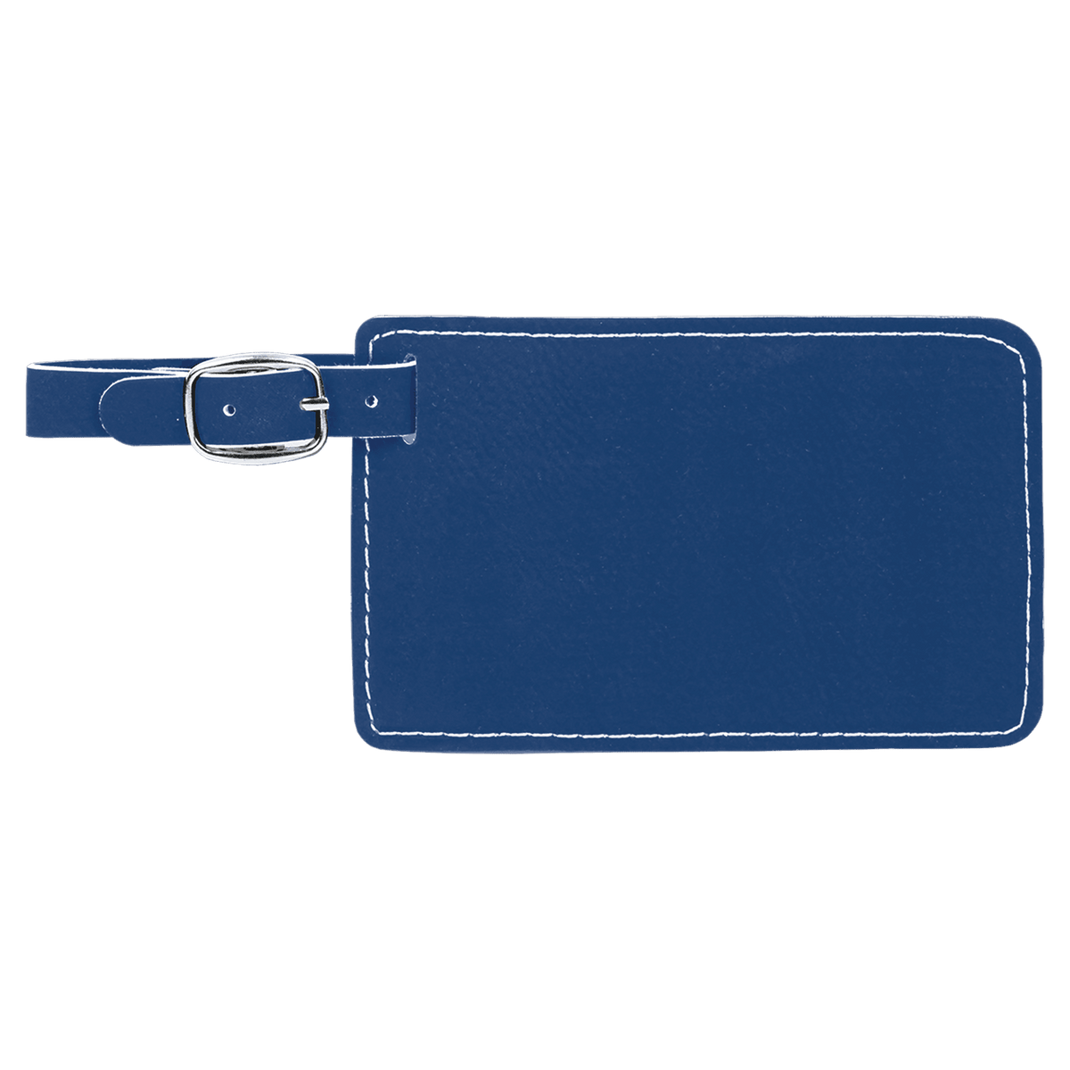 Blue with Silver Engraving Luggage Tag - Laser Engraved Leatherette