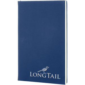 Blue with Silver Engraving Journal with Lined Notepad - Laser Engraved Leatherette