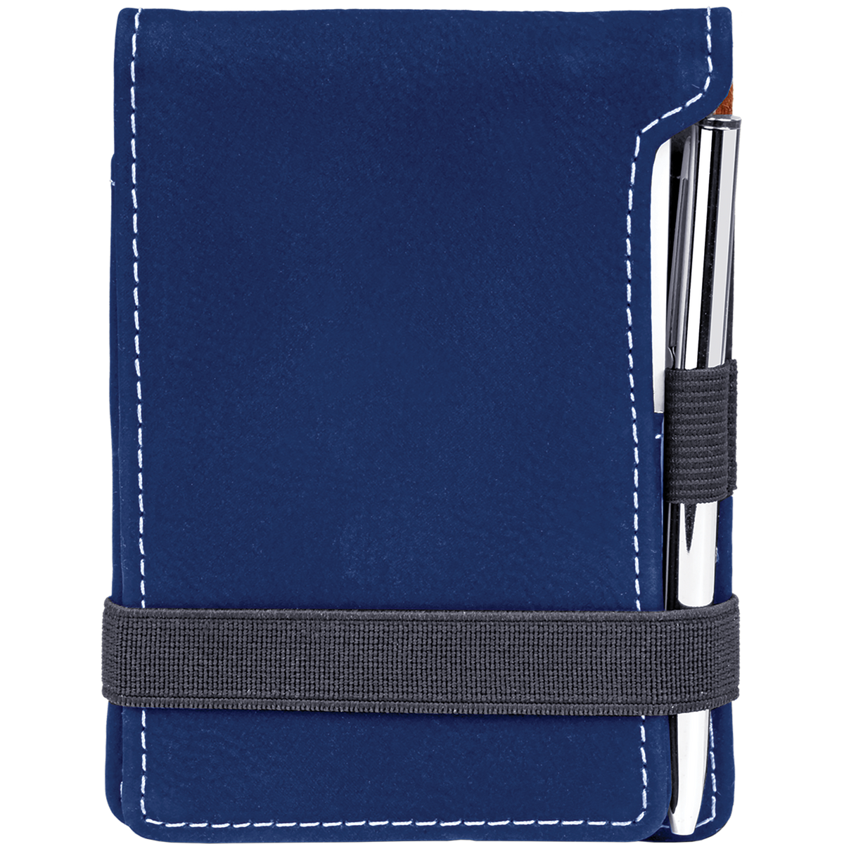 Blue with Silver Engraving Mini Notepad with Pen - Laser Engraved Leatherette